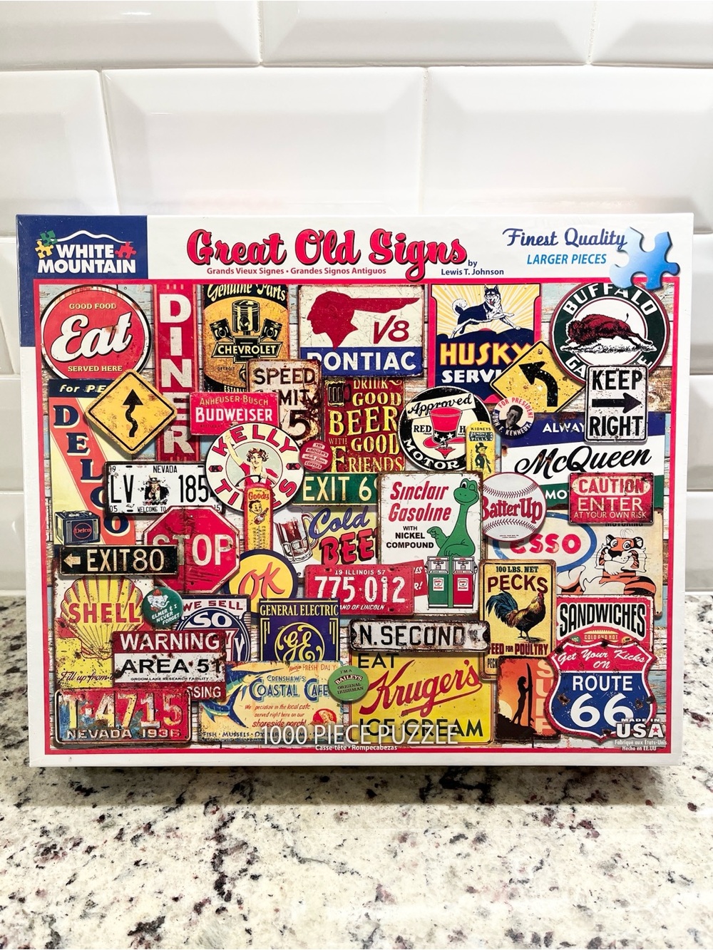 White Mountain Great Old Signs Puzzle 1000 pieces NWT